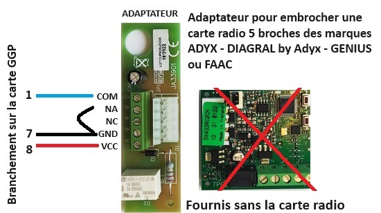 Adaptateur_JA339001_sans_le_récepteurs radio, 5 broches