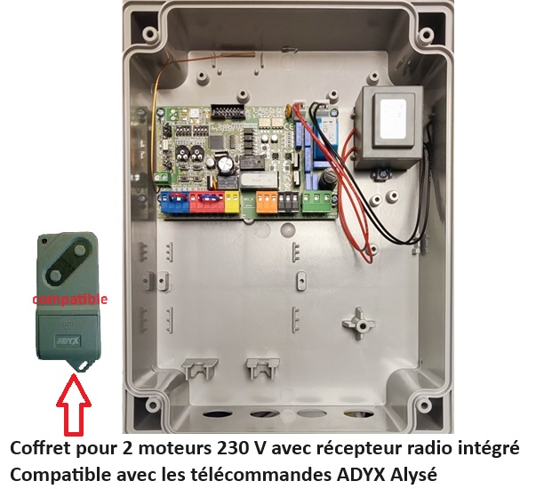 GGPQ81A coffret carte de gestion 2 moteurs 220 v avec radio