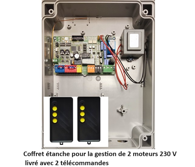 GGPQ81A coffret carte de gestion 2 moteurs 220 v avec radio et 2 télécommandes