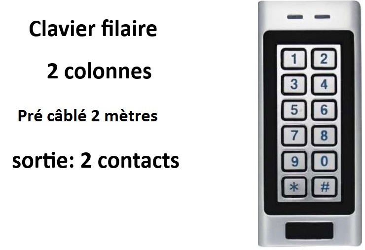 GGP_clavier a code filaire 2 relais_12-24V