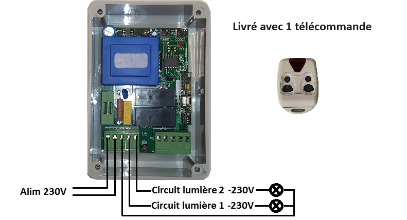 GGP_récepteur-230V_autonome_2 circuits-lumieres-230V_+_1_télécommande