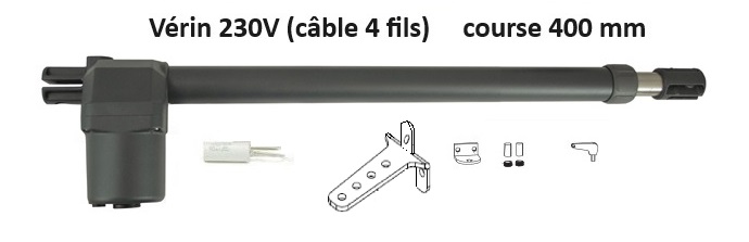 GGP400-SX_Vérin 230V, course de 400mm, coté gauche